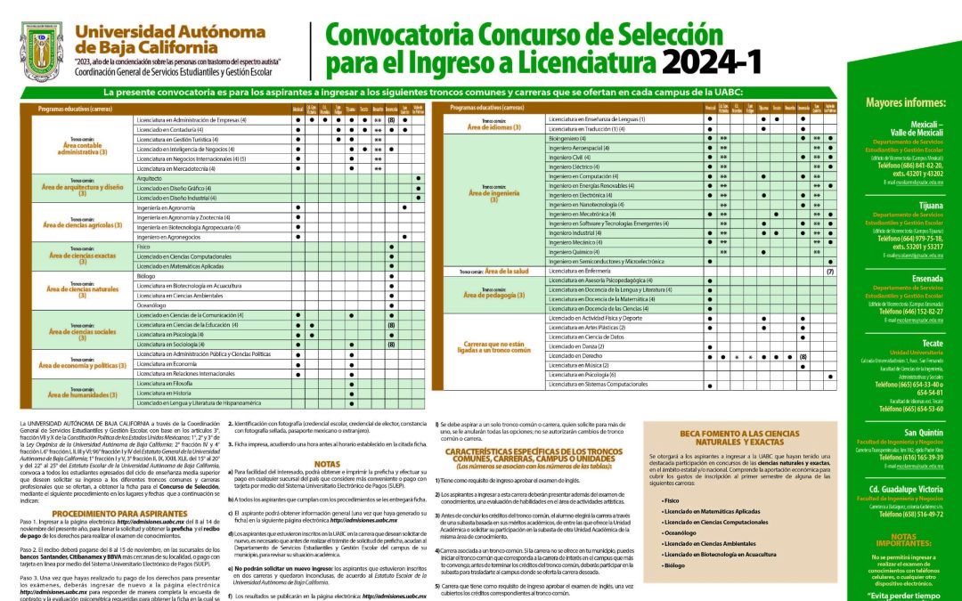 Convocatorias: Concurso de selección 2024-1